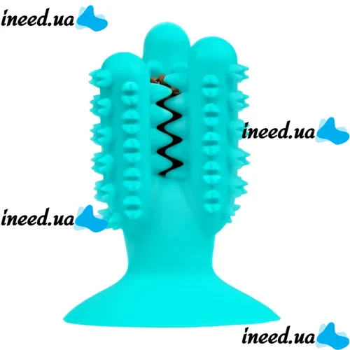 Жевательная игрушка для собак Bronzedog PetFun Dental кактус для чистки зубов на присоске с отверстием для еды, Чистящая зубная щетка Бронзедог