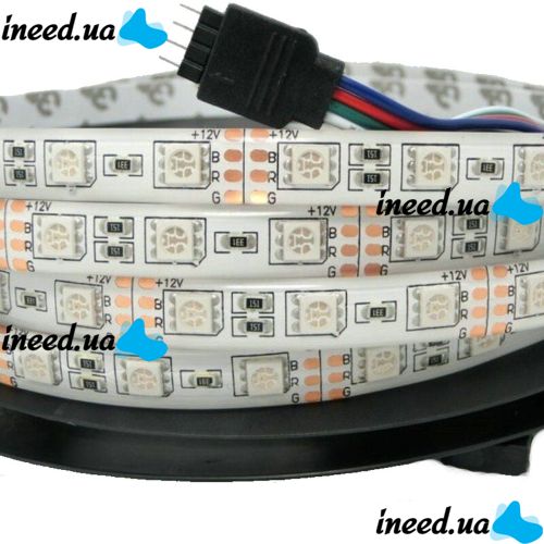 Set of LED LED strip 5050 RGB RGB All Colors 12V Color 5m remote control unit, multicolor in silicone SMD505050 multicolor LED strip