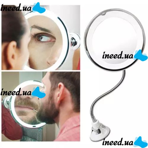 Гибкое зеркало на присоске с подсветкой с 5x увеличением Ultra Flexible Mirror 5X