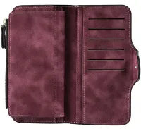 Женский замшевый кошелек Baellerry Forever N2345 Dark Red женское мини портмоне на 10 отделений для хранения купюр и мелочи Темно красный