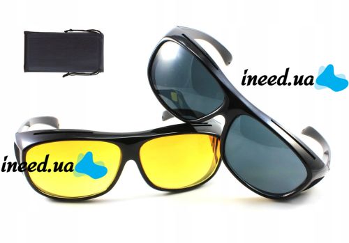 Антибликовые очки для водителя HD Vision WrapArounds 2 в 1 День + Ночь водительские
