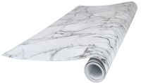 Self-adhesive Kitchen film 3m x 60cm Supretto WM-360 white marble, waterproof, vinyl for kitchen surfaces, walls, stoves, furniture