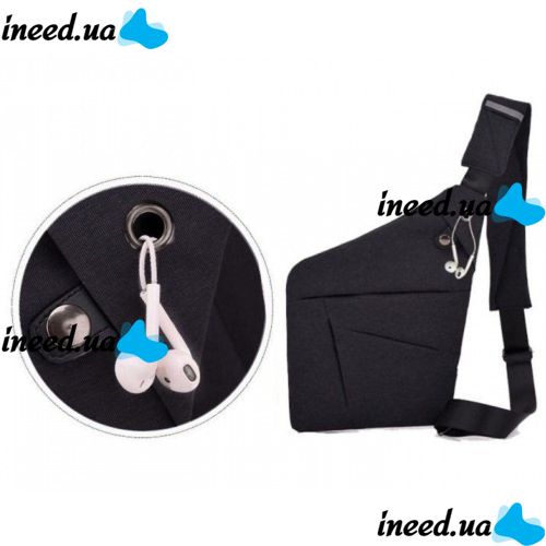 Тактическая нагрудная сумка мессенджер Cross Body однолямочная, Водонепроницаемая мужская барсетка через плечо, Сумка Кросс боди, Черная
