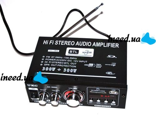 Усилитель звука UKC Xplod AK-699D с Bluetooth и пультом 600W MP3 FM 220v 12v Стерео усилитель в машину