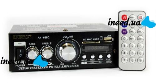 Усилитель звука UKC Xplod AK-699D с Bluetooth и пультом 600W MP3 FM 220v 12v Стерео усилитель в машину