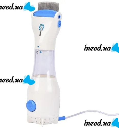 Electric comb for removing lice and nits Licetec V-Comb WN-38 with vacuum, Flea comb with stainless steel nozzle for animals White