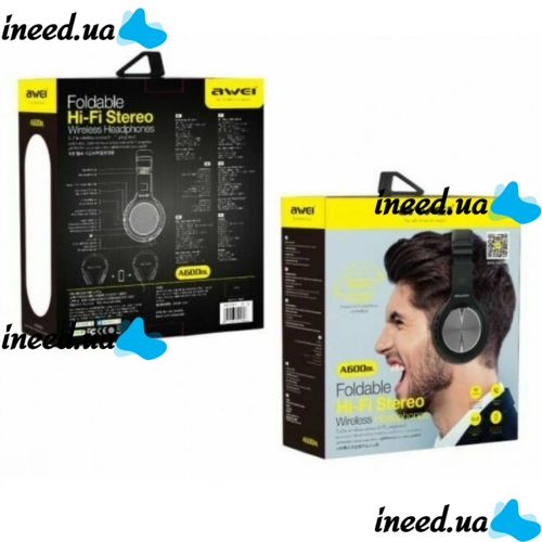 Awei A600BL Wireless Bluetooth Headphones Black, Black