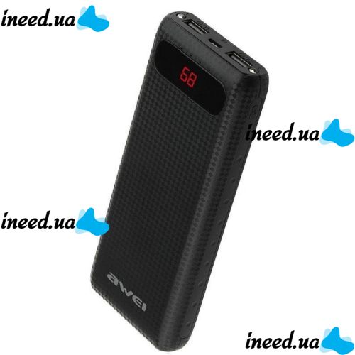 Портативное зарядное Power Bank Awei P70K 20000 mAh Black, черные