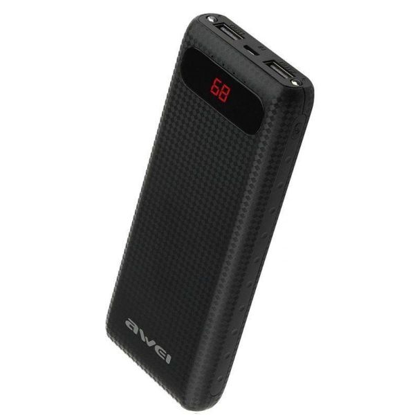 Портативное зарядное Power Bank Awei P70K 20000 mAh Black, черные