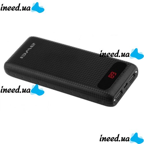 Портативное зарядное Power Bank Awei P70K 20000 mAh Black, черные