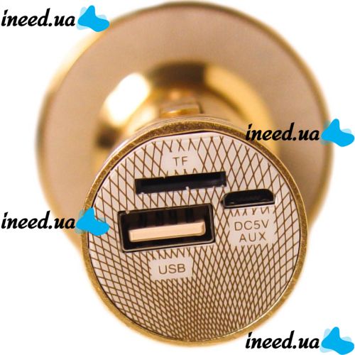 Беспроводной микрофон караоке bluetooth YOSO YS-66 Gold, золотой