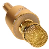Беспроводной микрофон караоке bluetooth YOSO YS-66 Gold, золотой