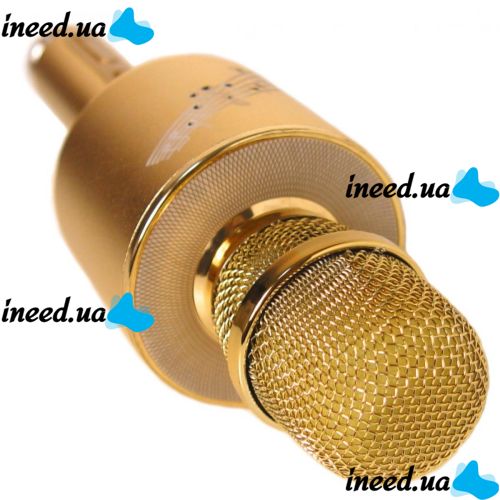 Беспроводной микрофон караоке bluetooth YOSO YS-66 Gold, золотой