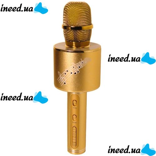 Беспроводной микрофон караоке bluetooth YOSO YS-66 Gold, золотой