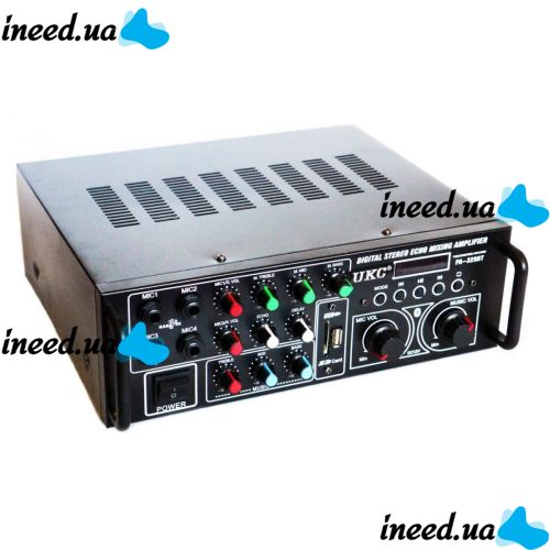 Стерео усилитель мощности звука UKC PA-329BT 240W с караоке и Bluetooth