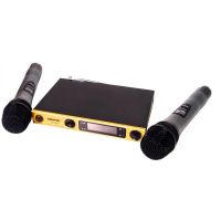Handheld wireless radio microphone Shure SH-588D, professional radio system base with two Wireless mics