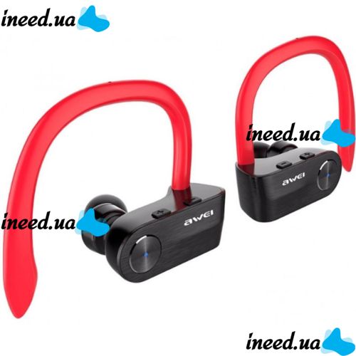 Беспроводные Bluetooth наушники Awei T2 Red, красные