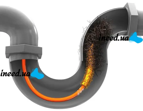 Прилад для прочищення труб каналізації the drain Weasel Plus 360 Easy Spin, інструмент гнучкий трос для чищення засмічень 360 Easy Spin до 50 см 2 шт