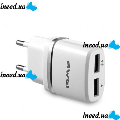USB Сетевой адаптер Awei C-930 на  2 USB 5V, 2.1A от сети 220V