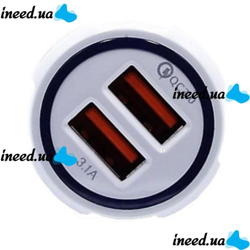 Автомобильное зарядное устройство на 2 USB QC3.0 UKC SY-681 12-32V 35W 3.1A от прикуривателя