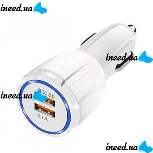 Автомобильное зарядное устройство на 2 USB QC3.0 UKC SY-681 12-32V 35W 3.1A от прикуривателя