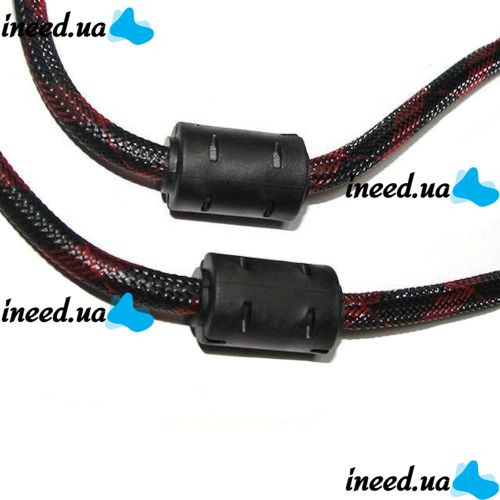 Усиленный кабель Hdmi to Hdmi 3м 1080p в обмотке Кабель-удлинитель HDMI-HDMI 3m 3 m, 3 м для монитора и телевизора в оплетке Черно Красный