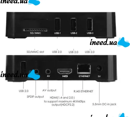Смарт приставка для телевизора с пультом Ultra MXQ PRO 4K 1GB/8GB, Медиаплеер Android 7.1, Цифровая ТВ приставка со встроенным WiFi модулем Черная