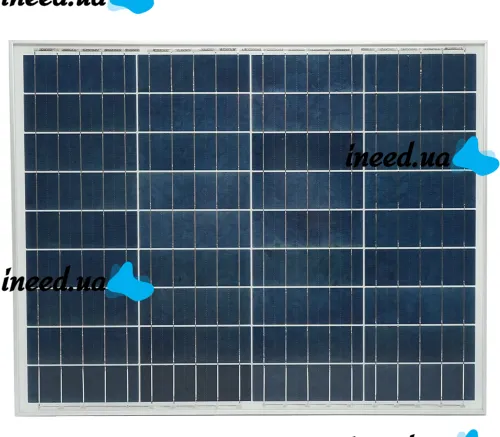 Универсальная поликристаллическая солнечная панель Solar board Komaes 50W 18V 54x70x2.5 см, Солнечная батарея KM(P)50 для зарядки от солнца Черная