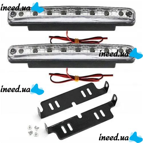 Светодиодные дневные ходовые огни DRL 8 LED 12v ДХО DR-2 030 Универсальные автомобильные светодиодные фары дневного света на 8 диодов 