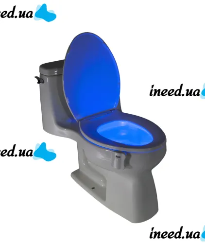Автономная цветная LED подсветка Light Bowl Toilet Led для унитаза с датчиком движения и света 8 цветов, Светодиодный светильник в унитаз Белый