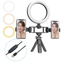 Ring USB LED Lamp Bracket Fill Light Live K315 16cm 6" with Tripod and Two Holders Desktop LED Multi-Position Ring Broadcasting