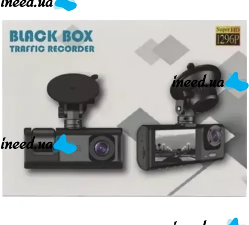 Автомобільний відеореєстратор BLACK BOX P09 1080P HD з дисплеєм на 3 камери з детектором руху, авторегістратор 3 об'єктива з нічним баченням