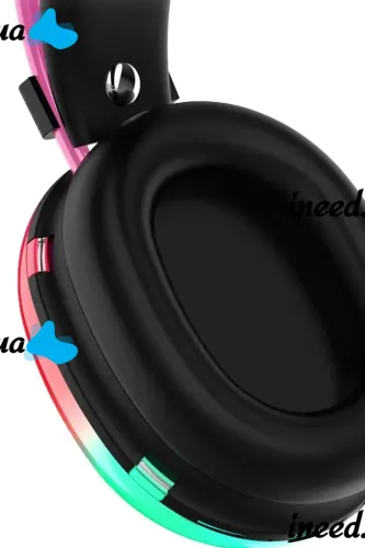 Накладные беспроводные наушники Bluetooth Welike WK-30 с RGB подсветкой Полноразмерные блютуз стереонаушники с портом AUX для компьютера и ноутбука