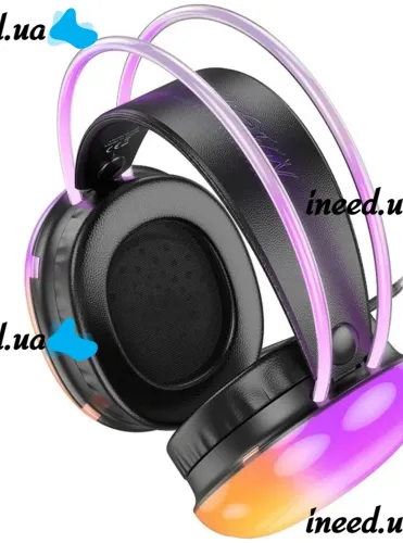Накладные беспроводные наушники Bluetooth Welike WK-30 с RGB подсветкой Полноразмерные блютуз стереонаушники с портом AUX для компьютера и ноутбука