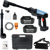 Беспроводная мойка высокого давления Makita DXR-928 48V 5Ah 2 аккумулятора, аккумуляторная мини автомойка с кейсом, распылитель Макита для авто