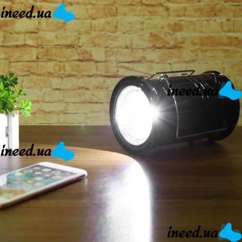 Camping Flashlight with Solar Charging for Phone USB SH-5800T 6led Camping Lamp with Solar Battery, Rechargeable Flashlight G-85
