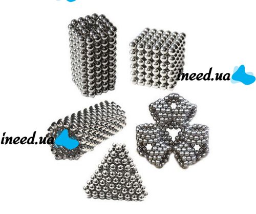 Неокуб Оригинал Neocube Silver 216 шариков 5мм в боксе серебристый
