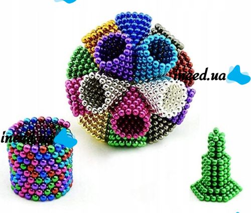 Цветной Неокуб радуга Оригинал Neocube Rainbow mix colour 216 шариков 5мм в боксе