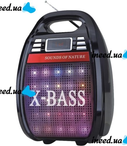 Портативная беспроводная Bluetooth колонка чемодан X-BASS Golon RX-810BT со светомузыкой и микрофоном, Акустическая блютуз система с караоке Черная