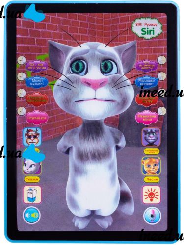 Детский планшет говорящий 3D Кот Том Talking Tom DB 6883 A 2, интерактивная 3D игрушка говорящий кот том