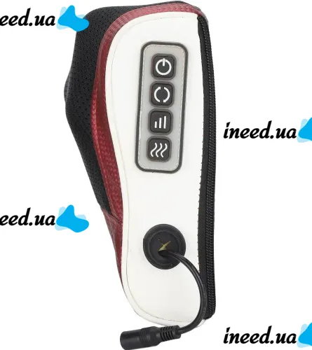 Массажная подушка для спины и шеи Massage Cushion FG214 3 режима работы с подогревом 24W Роликовый массажер FG-214 15 шариков от сети и прикуривателя
