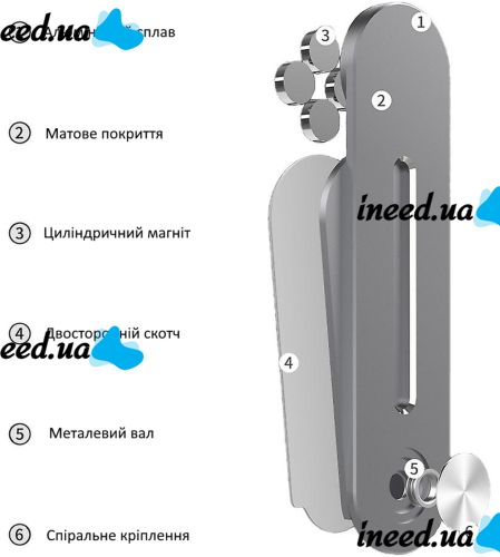 Магнитный держатель для телефона, планшета на ноутбук F11 Bracket складное магнитное крепление с регулировкой высоты на боковую панель ноутбука F-11
