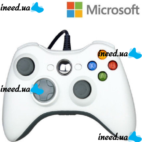 Проводной джойстик Microsoft Xbox 360 White Оригинал Белый