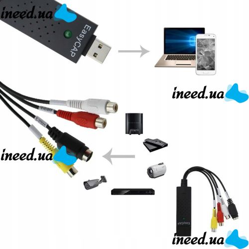 USB карта видеозахвата EasyCap адаптер оцифровка Easy Cap изи кап