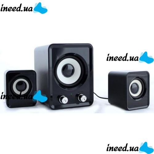 USB колонки для ПК компьютерные колонки FT-202 Mini 2.1 Black