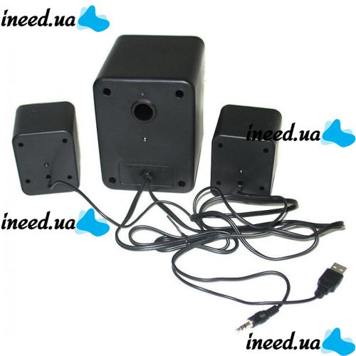 USB колонки для ПК компьютерные колонки FT-202 Mini 2.1 Black