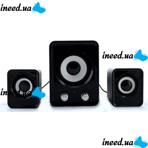 USB колонки для ПК компьютерные колонки FT-202 Mini 2.1 Black