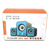 USB колонки для ПК компьютерные колонки FT-202 Mini 2.1 Black