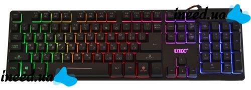 USB проводная компьютерная клавиатура UKC ZYG-800 с подсветкой