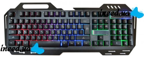 USB проводная компьютерная клавиатура Kronos KW-900 с подсветкой Black